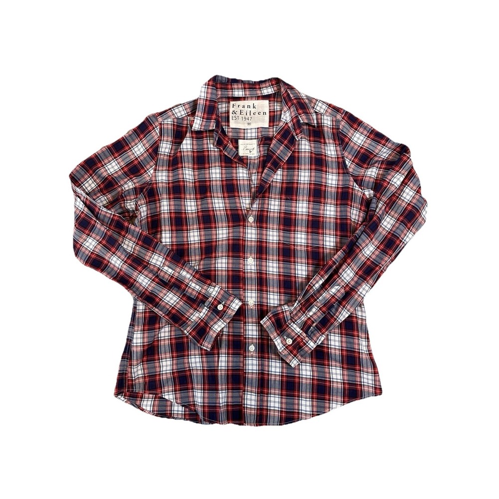 Frank And Eileen 100% Cotton "Barry" Shirt Red, White And blue Plaid Size XS - Picture 1 of 8